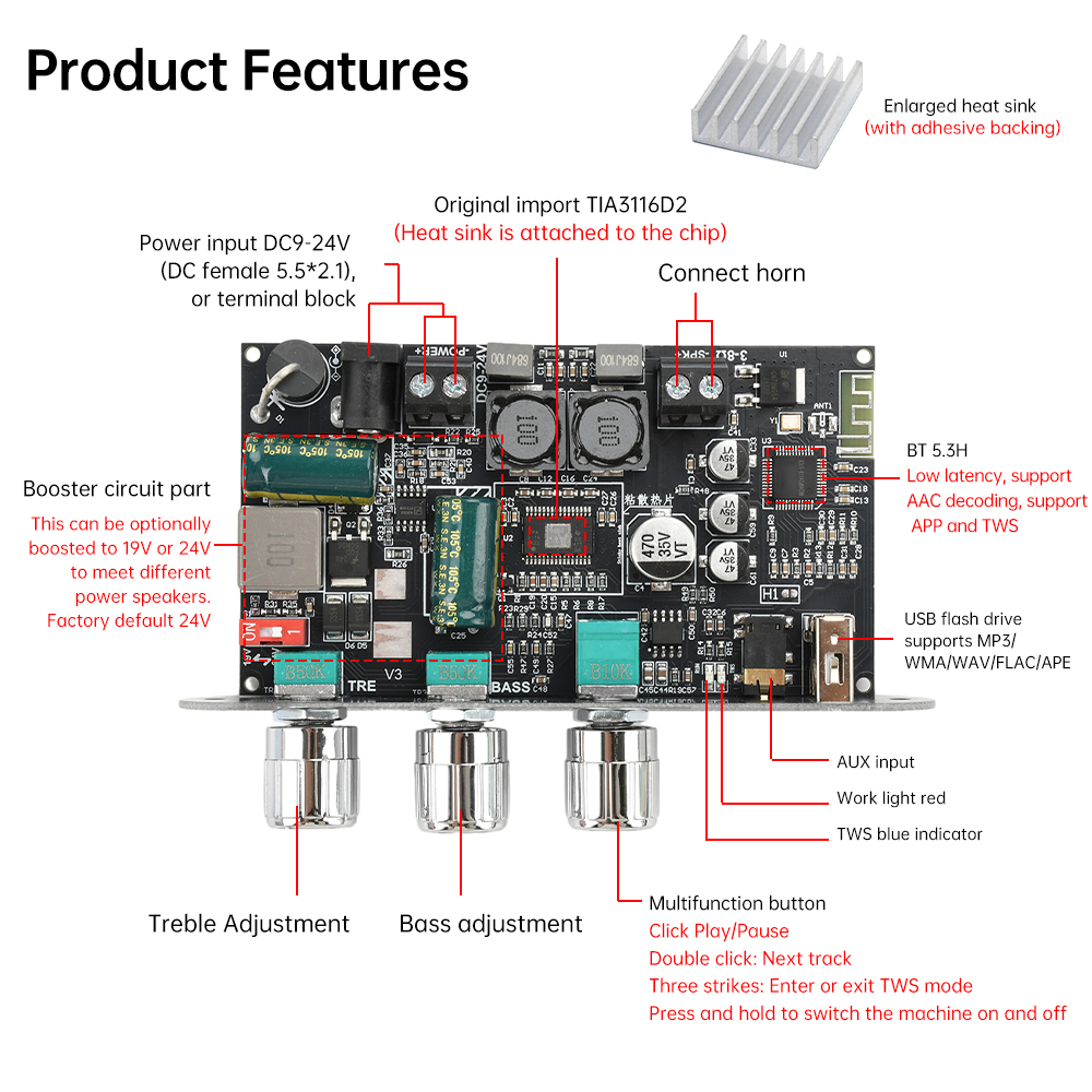 2PCS ZK-1001U Mono 100W Blueto - đánh giá và giá Diy Electronics Cabinet